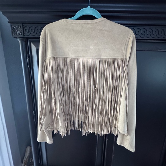Michael Kors Jackets & Blazers - Michael Kors Tan Fringe Leather Jacket
